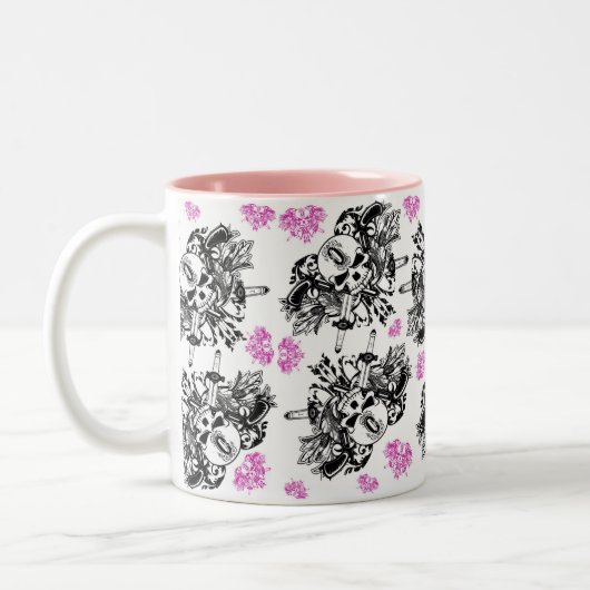 2 Couleurs Tasse rose et noire de logo d'O'Kane (Gauche)
