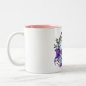 2 Couleurs Tasse rose florale violette (Gauche)