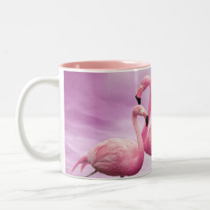 2 Couleurs Tasse rose lunatique de Flamants roses