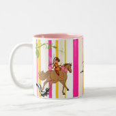 2 Couleurs Tasse Rose Rayure Poney Fée (Gauche)