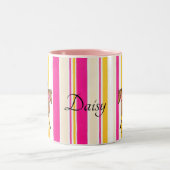 2 Couleurs Tasse Rose Rayure Poney Fée (Centre)