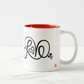 2 Couleurs Tasse rouge d'amour avec le logo de la KP