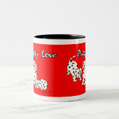 2 Couleurs Tasse rouge d'amour de chiot (Centre)