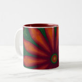 2 Couleurs Tasse rouge de fleur (Devant gauche)