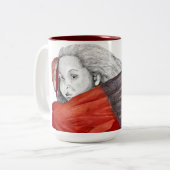 2 Couleurs Tasse rouge de la fille 1 (Devant gauche)