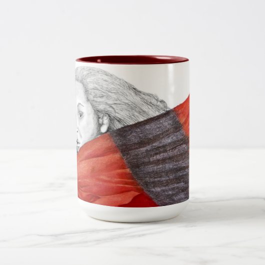 2 Couleurs Tasse rouge de la fille 1 (Centre)