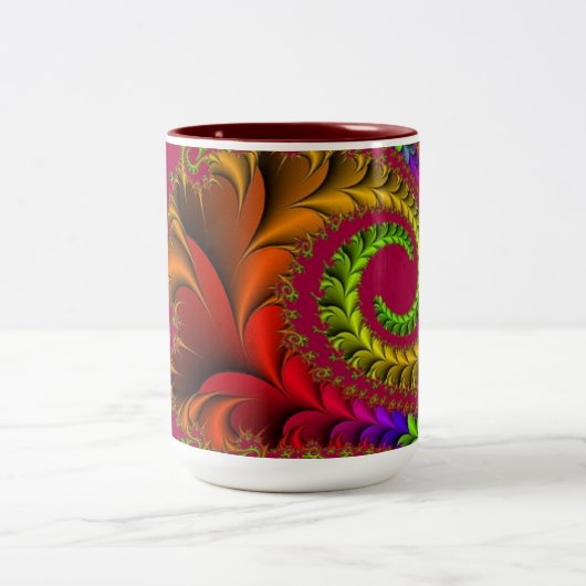 2 Couleurs Tasse rouge de motif de conception (Centre)