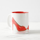 2 Couleurs Tasse rouge de talons hauts avec la couleur (Devant gauche)