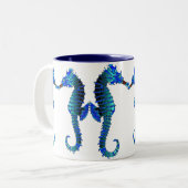 2 Couleurs Tasse rouge d'hippocampes de museau (Devant gauche)