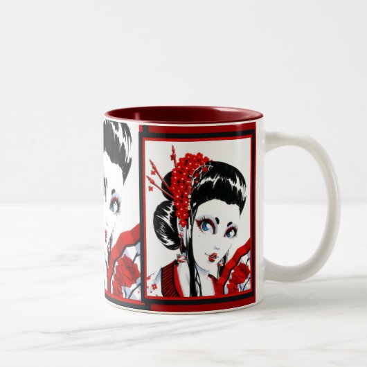 2 Couleurs Tasse rouge et noire (Droit)
