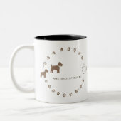 2 Couleurs Tasse Routine Promenade Chien & Café (Gauche)