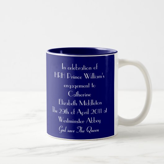 2 Couleurs Tasse royale de mariage - William et Kate (Droit)