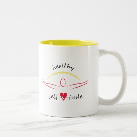 2 Couleurs Tasse saine de Selfitude (Droit)