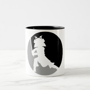 2 Couleurs Tasse samouraï de silhouette de guerrier