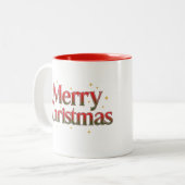 2 Couleurs Tasse Sapin de Noël Minimaliste – Café de Fêtes (Devant gauche)