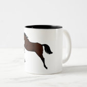 2 Couleurs Tasse sautante personnalisée de cheval (Devant droit)