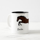 2 Couleurs Tasse sautante personnalisée de cheval (Devant gauche)