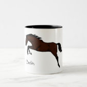 2 Couleurs Tasse sautante personnalisée de cheval (Centre)