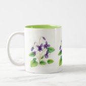 2 Couleurs Tasse sauvage de violettes d'aquarelle (Gauche)