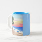 2 Couleurs Tasse Scène de Plage (Devant gauche)