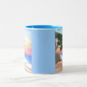 2 Couleurs Tasse Scène de Plage (Centre)