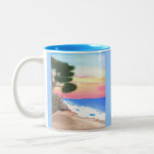 2 Couleurs Tasse Scène de Plage (Gauche)
