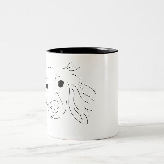 2 Couleurs Tasse sérieuse de teckel (Centre)