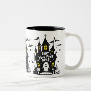 2 Couleurs Tasse Shut Your Front Door – Maison Hantée Fantôme
