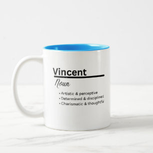 2 Couleurs Tasse Signification du Nom Vincent Nom de Garçon
