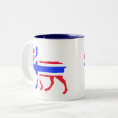 2 Couleurs Tasse silhouette de l'élan abstrait avec Co drapea (Devant gauche)