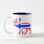 2 Couleurs Tasse silhouette de l'élan abstrait avec Co drapea (Gauche)