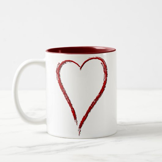 2 Couleurs Tasse simple de coeur (Gauche)