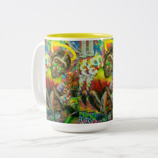 2 Couleurs tasse singe (Devant gauche)