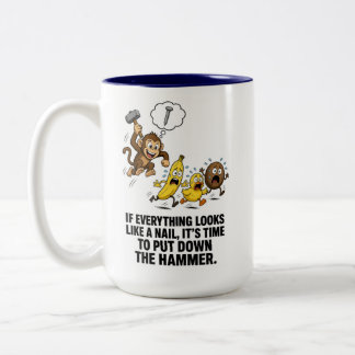 2 Couleurs Tasse Singe Avec un Marteau