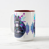2 Couleurs Tasse Singe Funky (Devant gauche)