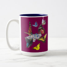 tasse slogan symbole de sobriété papillons
