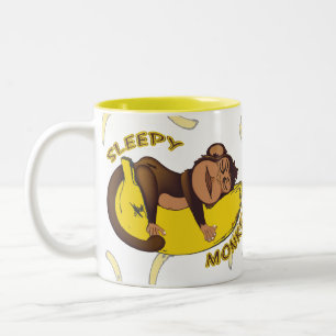 2 Couleurs Tasse somnolente de singe
