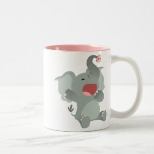 2 Couleurs Tasse somnolente mignonne d'éléphant de bande