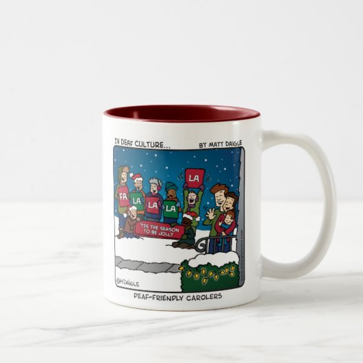 2 Couleurs Tasse Sourd-Amicale de Carolers (Droit)