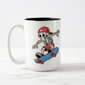 2 Couleurs Tasse squelette de skateboard (Gauche)