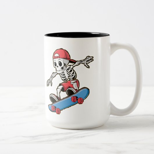 2 Couleurs Tasse squelette de skateboard (Droit)