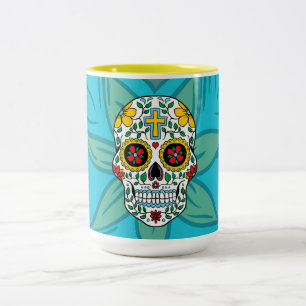 2 Couleurs Tasse Sugar Skull Flower Eyes