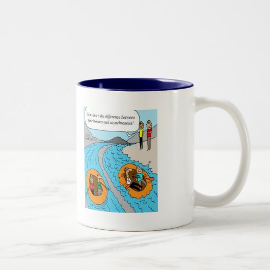 2 Couleurs Tasse : Synchrone contre asynchrone (Droit)