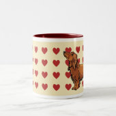 2 Couleurs Tasse - teckels d'amour d'I (Centre)