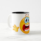 2 Couleurs tasse terrifiée d'emoji (Devant gauche)
