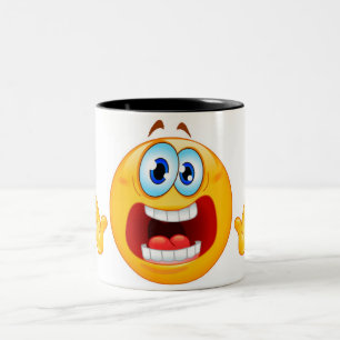 2 Couleurs tasse terrifiée d'emoji