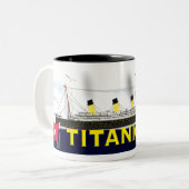 2 Couleurs Tasse titanique d'anniversaire de tragédie (Devant gauche)