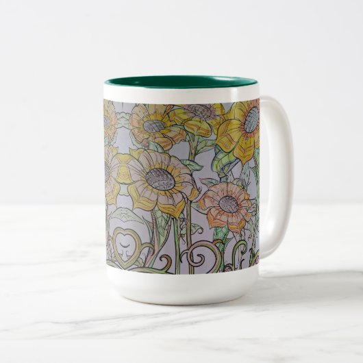 2 Couleurs Tasse Tournesol (Devant droit)
