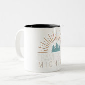 2 COULEURS TASSE TRANSVERSALE DU MICHIGAN DE VILLE (Devant gauche)