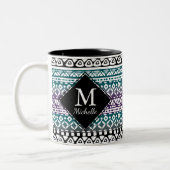 2 Couleurs Tasse tribale de monogramme d'impression (Gauche)